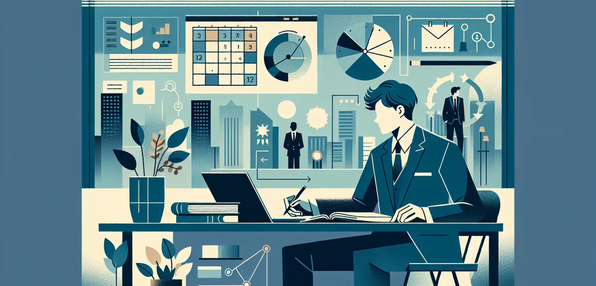 A person reviewing study materials and a calendar with a planning mindset, warm encouraging atmosphe