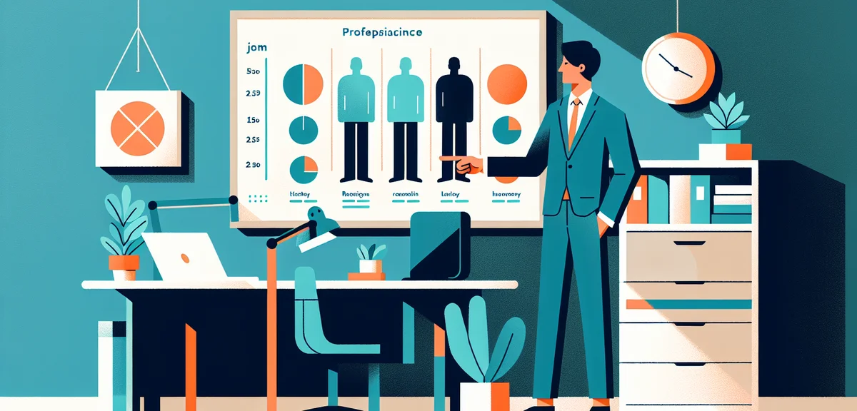 A comparison chart showing four different types of job search platforms on a whiteboard, with a pers